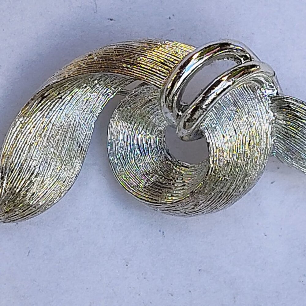 Lisner Midcentury modern signed unique silver toxed brooch